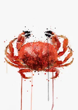 Seafood Wall Art Print 'Red Crab'