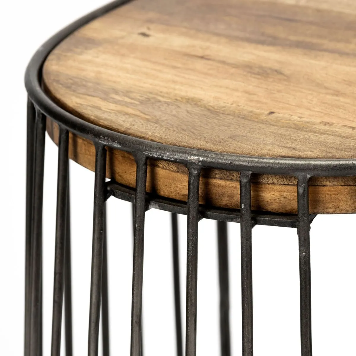 Seagram Bar Counter Stool Brown Wood | Black Metal | Bar