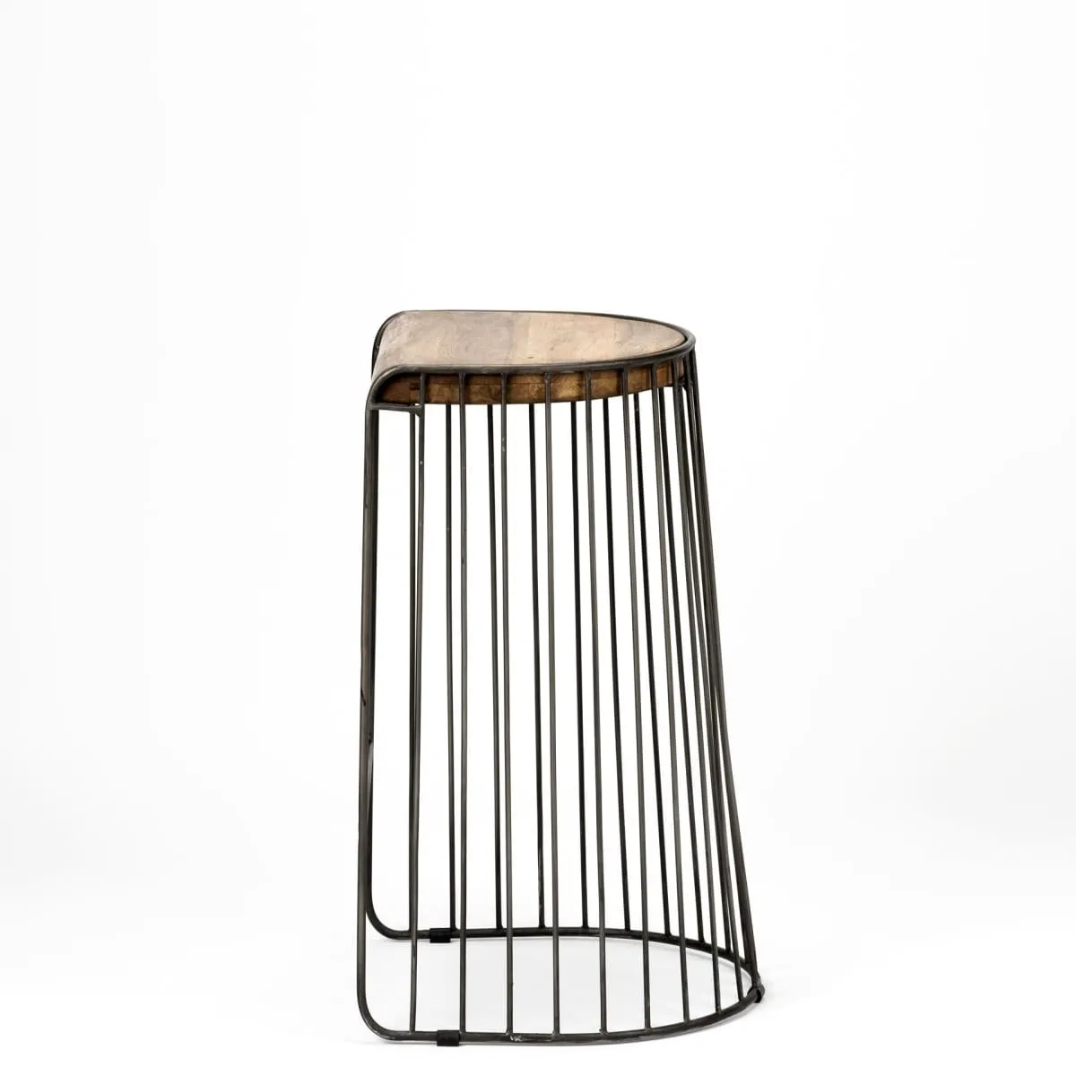 Seagram Bar Counter Stool Brown Wood | Black Metal | Bar