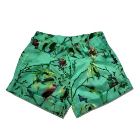 Short Estampa Pássaros Verde