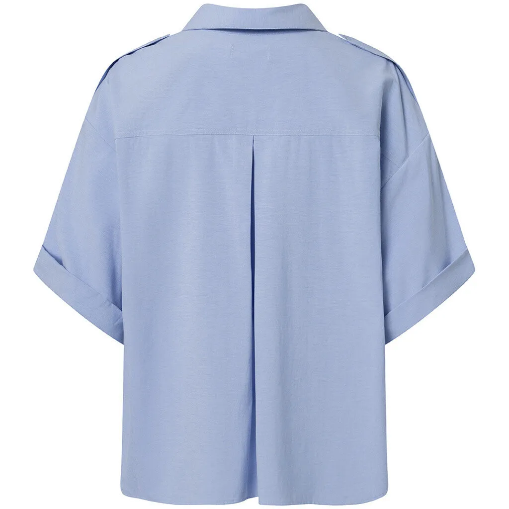 Short sleeve oversize Fay shirt / 100014 - Blue