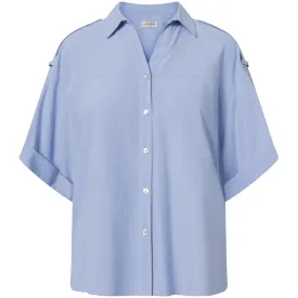 Short sleeve oversize Fay shirt / 100014 - Blue