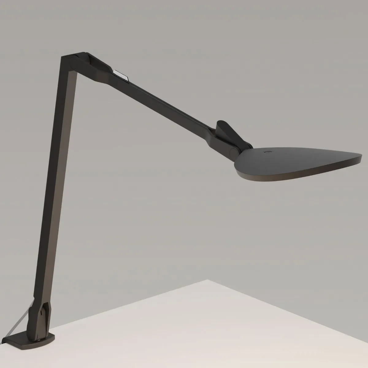 Splitty Reach Matte Black Contemporary LED Desk Lamp with One-Piece Desk Clamp and USB Port