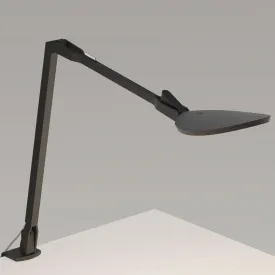 Splitty Reach Matte Black Contemporary LED Desk Lamp with One-Piece Desk Clamp and USB Port