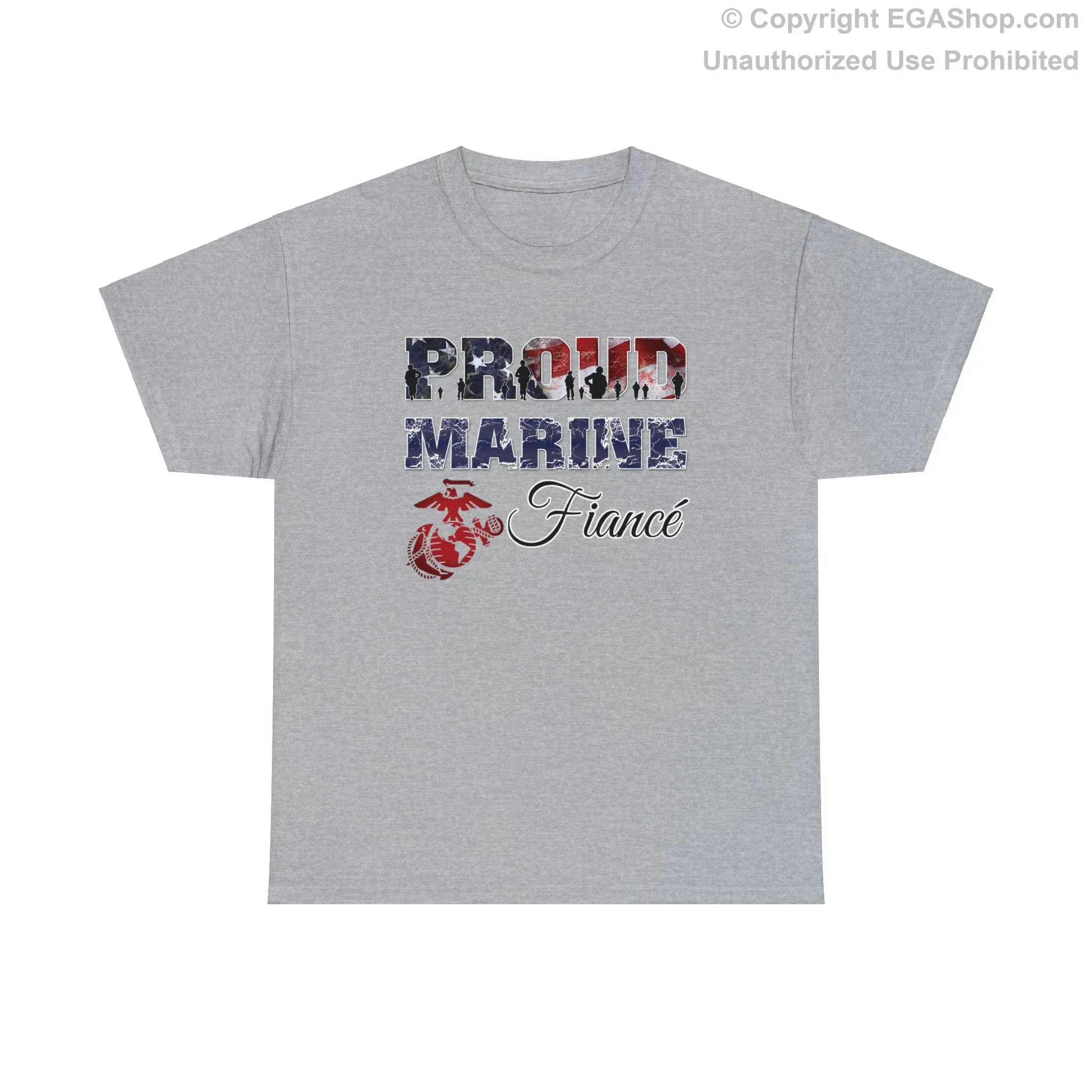 T-Shirt Proud Marine Fiance (Your Choice of Colors)