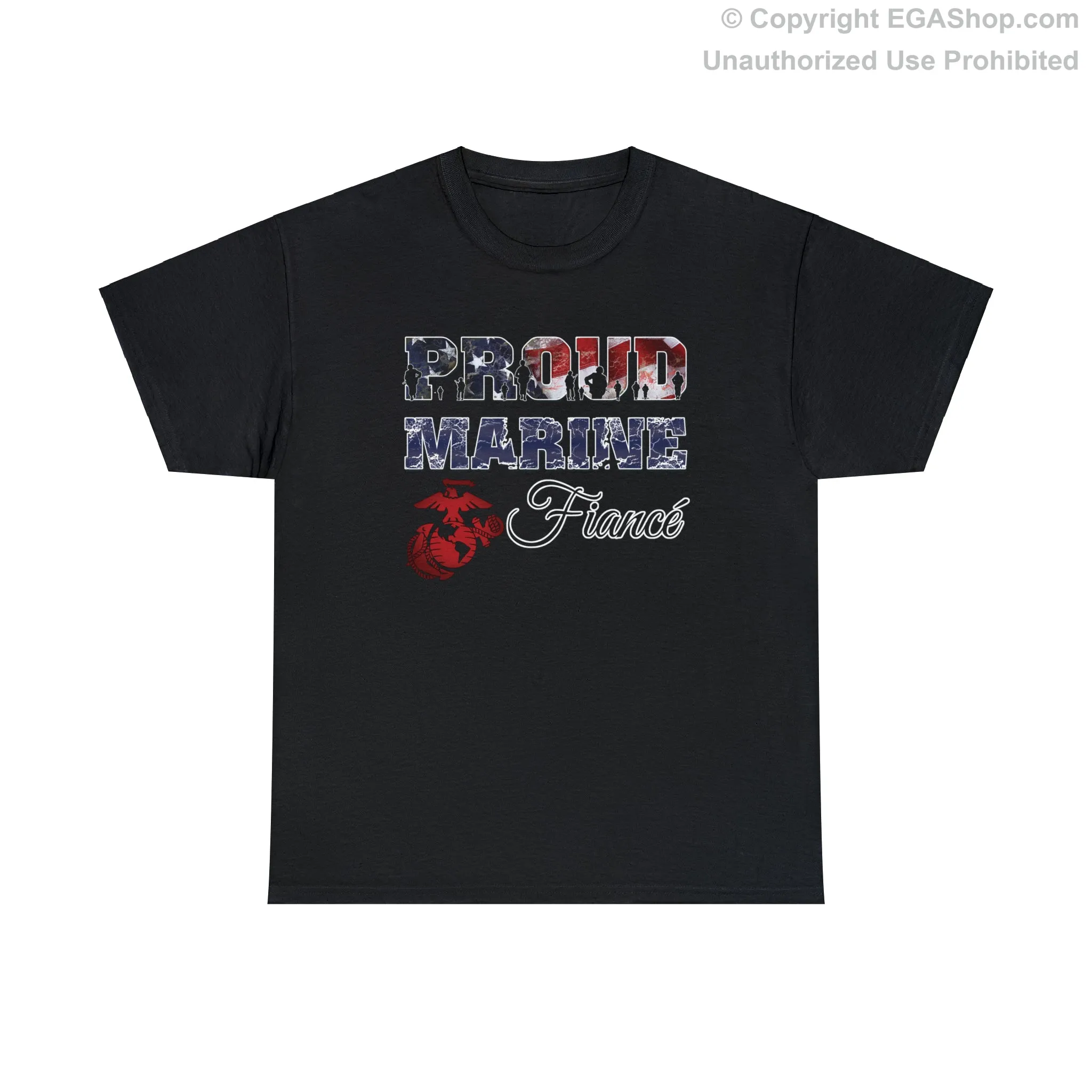 T-Shirt Proud Marine Fiance (Your Choice of Colors)
