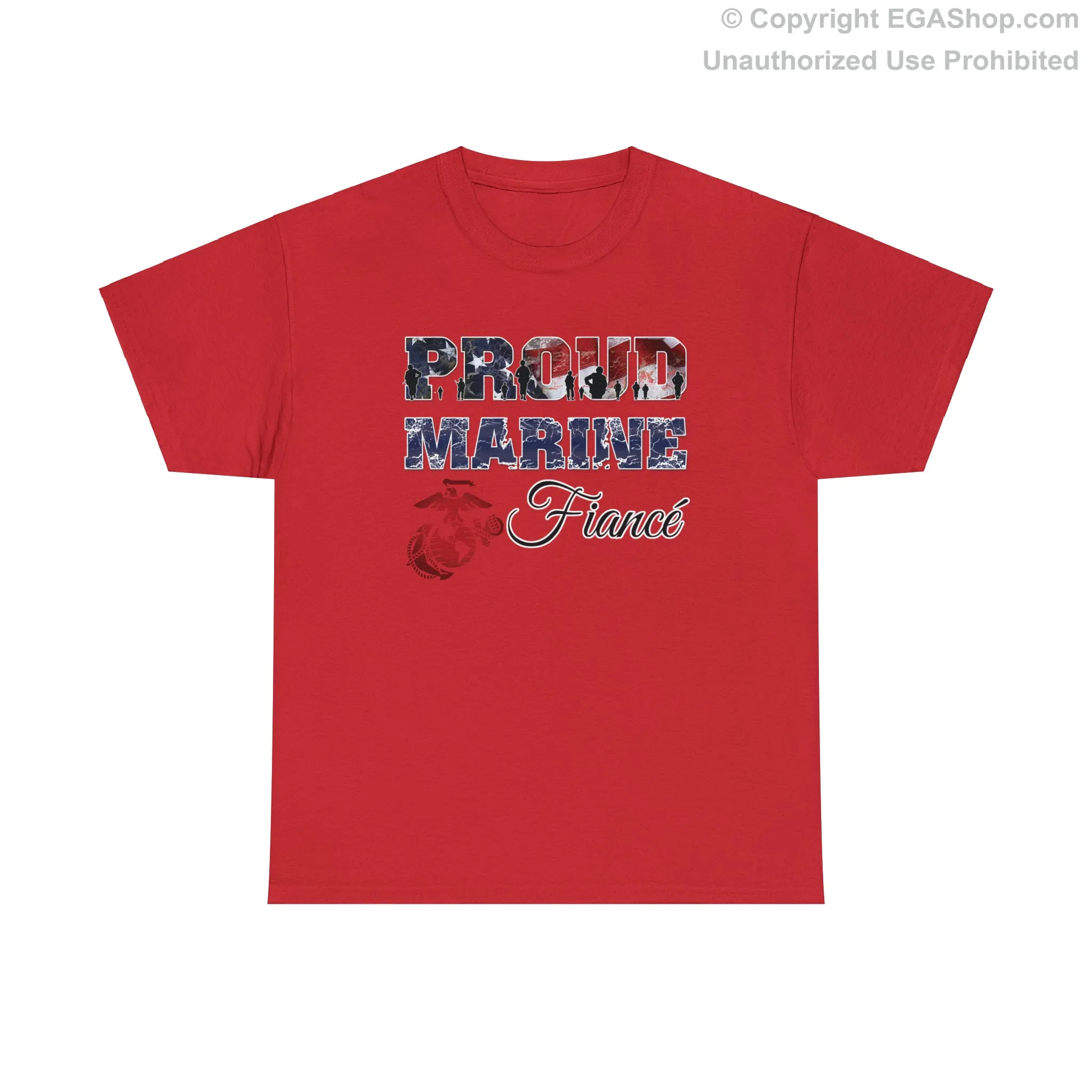T-Shirt Proud Marine Fiance (Your Choice of Colors)