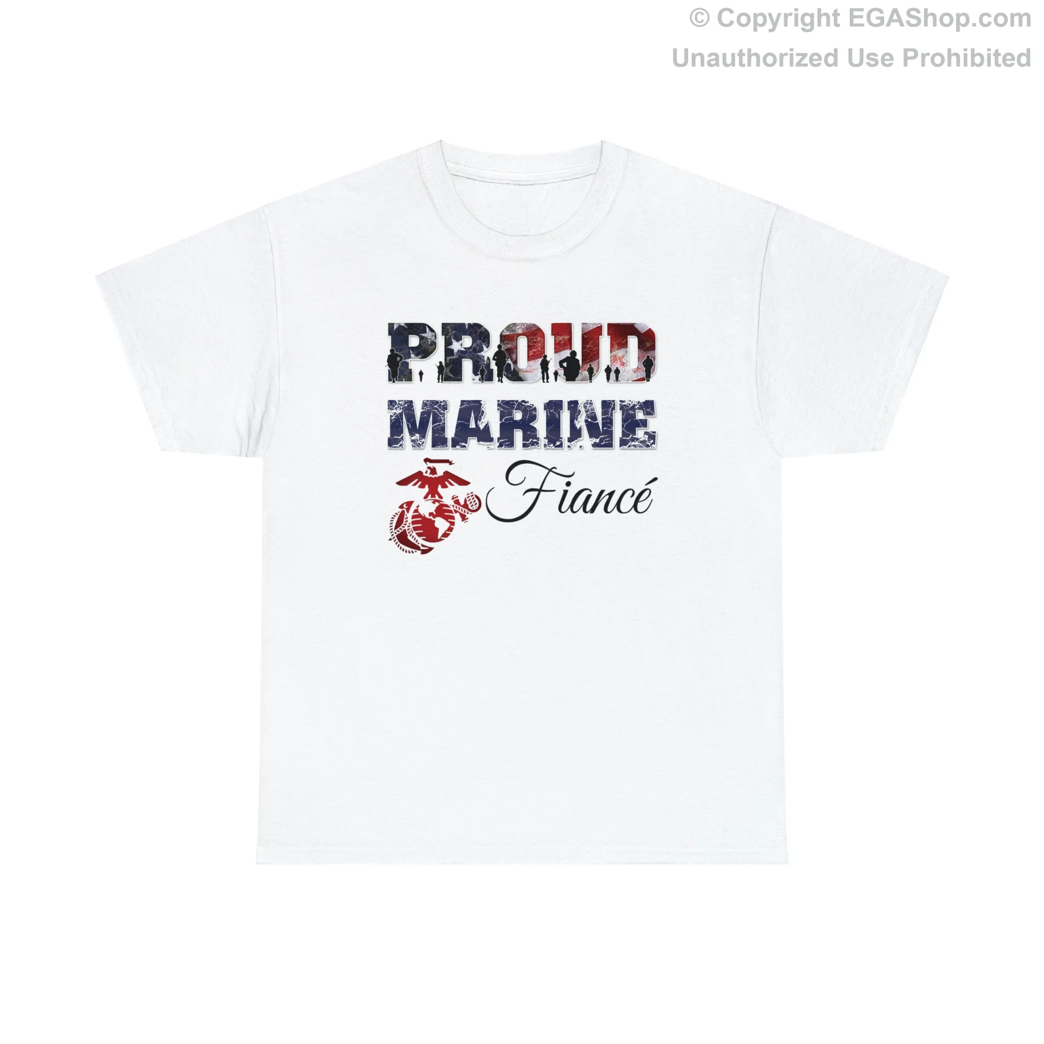 T-Shirt Proud Marine Fiance (Your Choice of Colors)