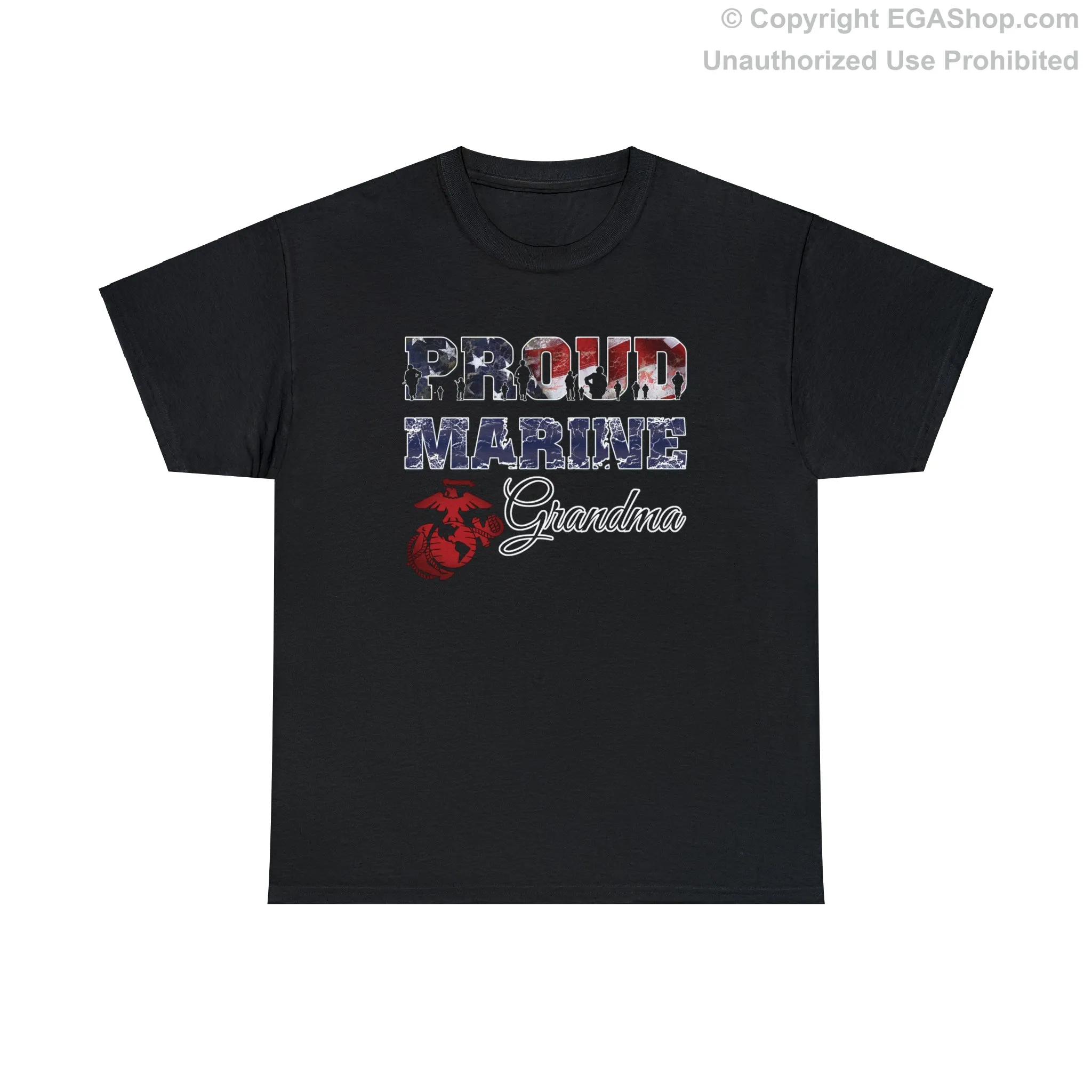 T-Shirt Proud Marine Grandma (Your Choice of Colors)