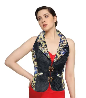 Tardis Flame printed Gothic Ladies Waistcoat