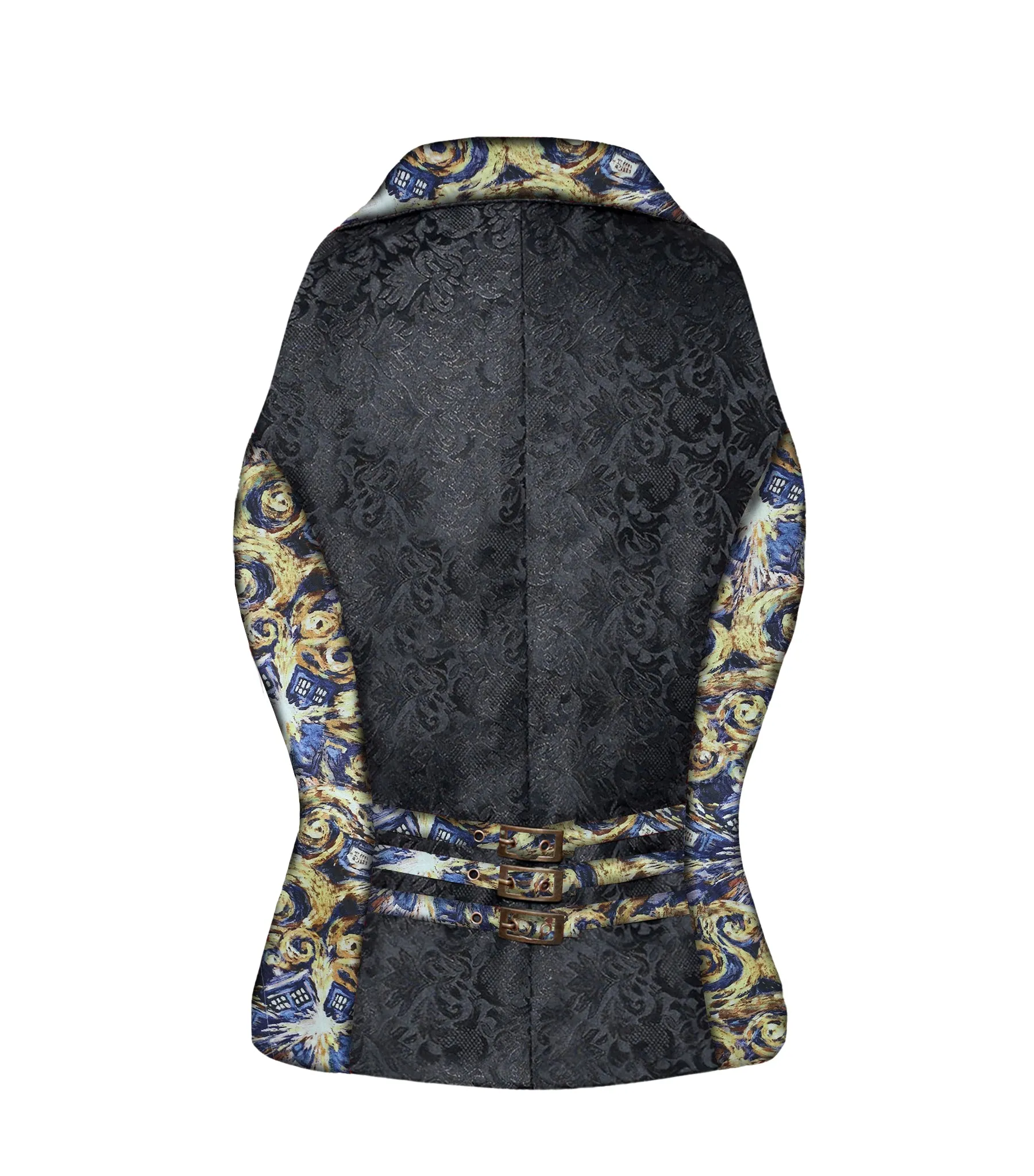 Tardis Flame printed Gothic Ladies Waistcoat
