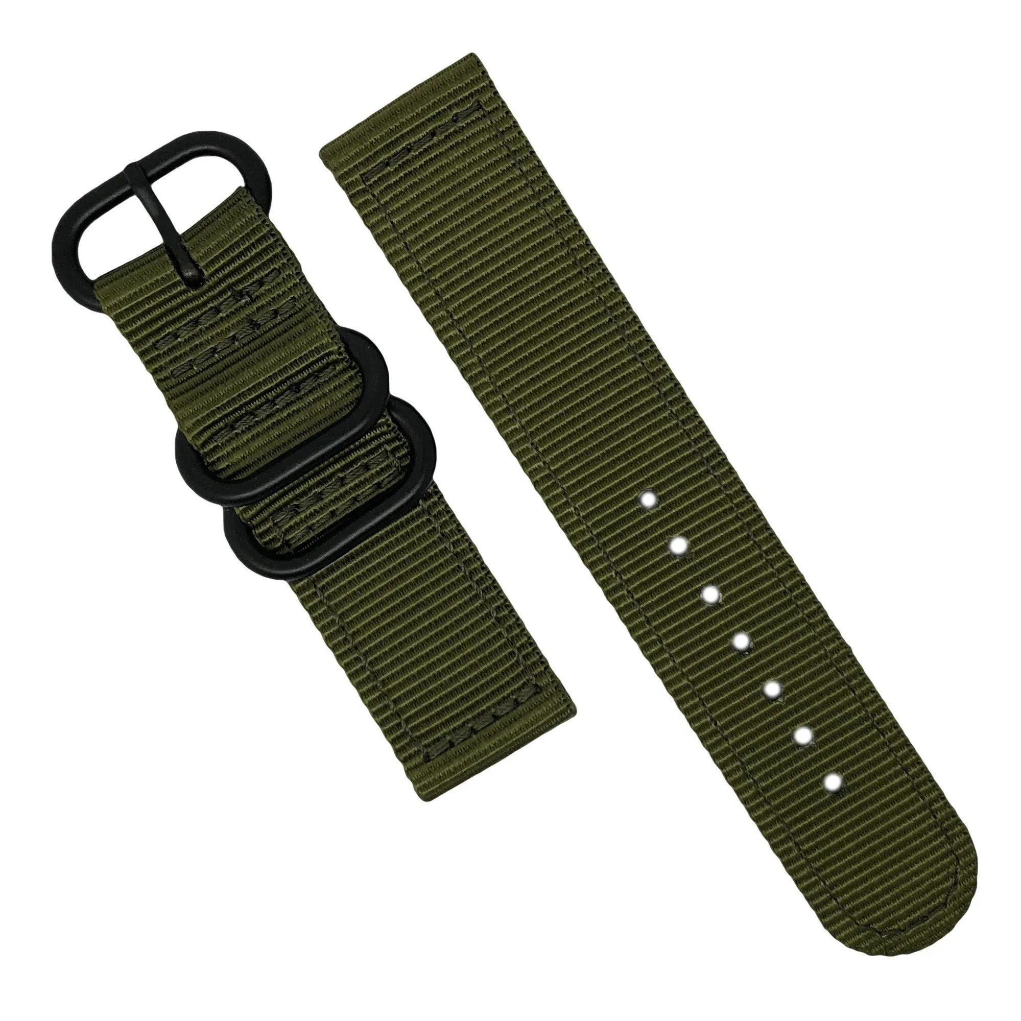 Two Piece Heavy Duty Zulu Strap in Olive