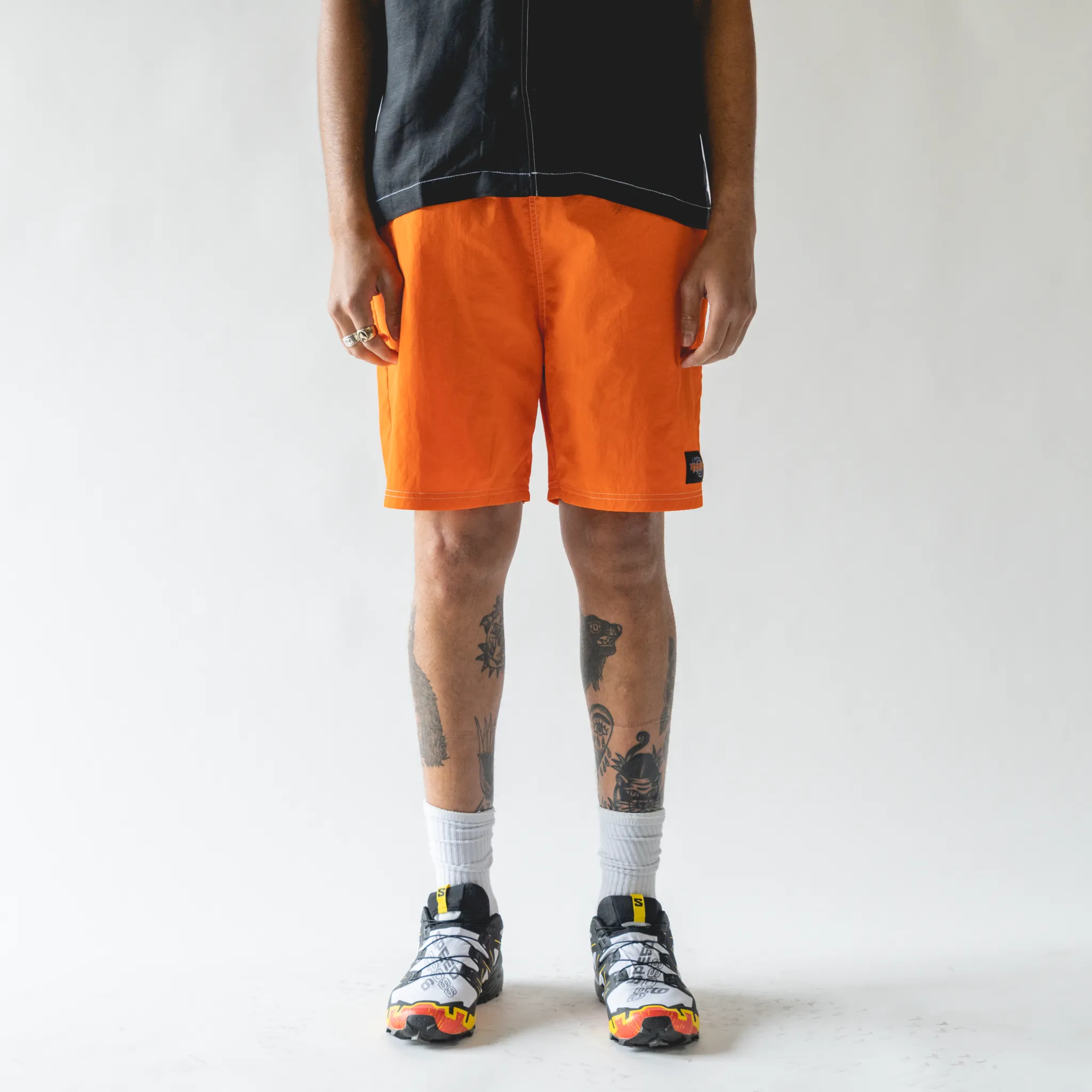 Vortex Contrast Stitch Nylon Shorts - Puffin