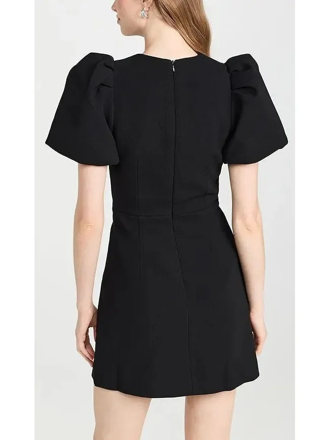 Women’s Bow-Embellished Black Mini Dress