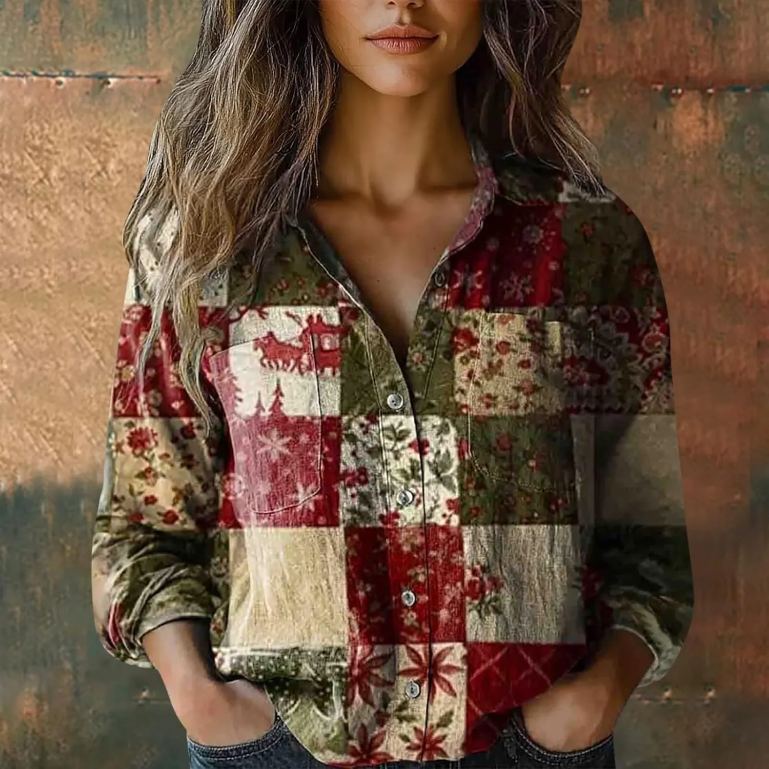 Womens Cotton Linen Button Down Shirt 2025 Long Sleeve Cotton Linen Tops for Women Casual Collared Blouses Loose Fit