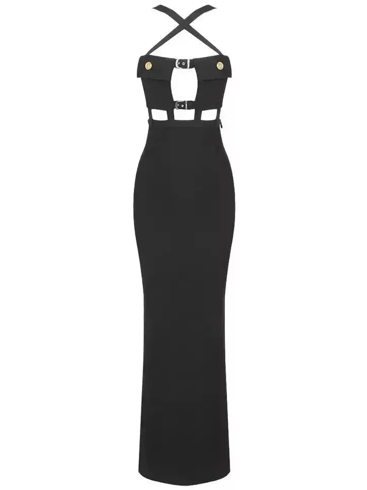 Women’s Cut-Out Black Gown