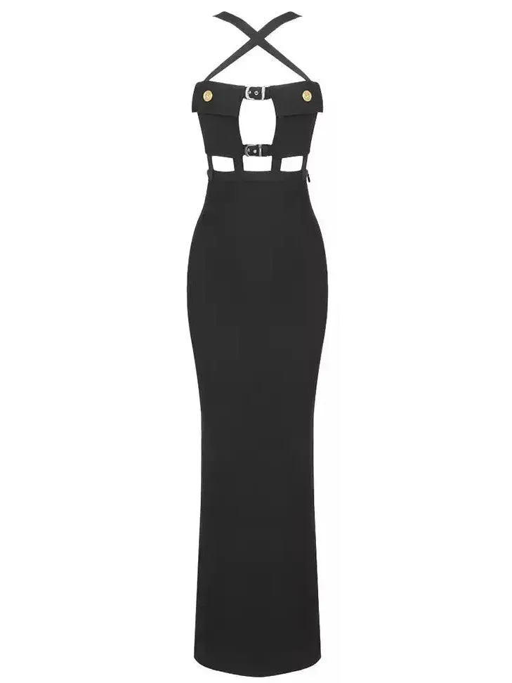 Women’s Cut-Out Black Gown