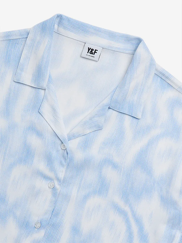 Y&F Kids Blue Abstract Design Shirt