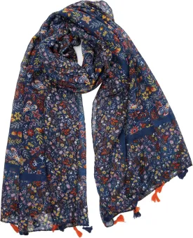 YOUR SMILE Large Boho Scarf for Women Lightweight Floral Printed Scarves Fall Winter Fashion Fringed Shawl wraps